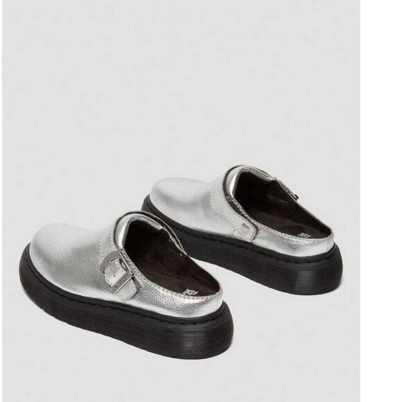 NEW Dr. Martens Laketen Atlas Slingback Platform Mules Silver - Picture 4 of 11